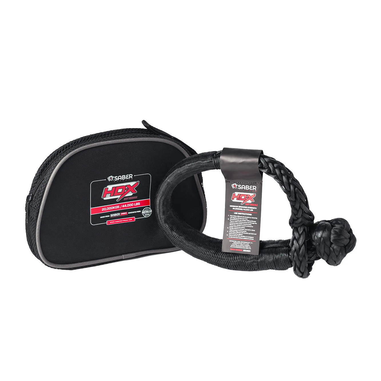 Saber OffRoad 20,000KG HDX Technora Bound Soft Shackle - SBR-20KTBSSB